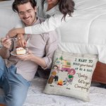 Personalized I Want To Hold Your Hand At 80 And Say Baby Let's Go Camping Throw Pillow Cover Anniversary Gift for Camping Couple Home Decoration