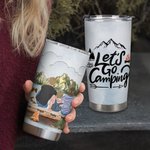 Henkilökohtainen Perhe ja koirat Mennään leirintäalueelle lainaus 20oz Tumbler kuumille ja kylmille juomille Suuri lahja syntymäpäivälahjaksi perheelle