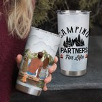 Henkilökohtainen Perhe Camping lainausmerkit Partners for Life 20oz Tumbler Loma Päivittäinen käyttö Perhe lahjat Camping lahja