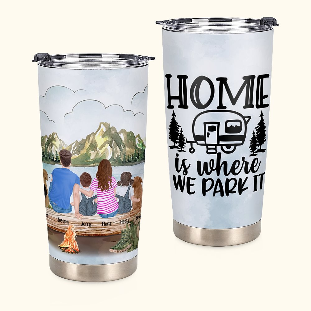 Home Is Where We Park It Camping Quotes Family 20oz Tumbler for Hot and Cold Drinks Daily Use (La maison est l'endroit où nous la garons)