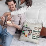 Personalisierte Let's Sit By The Campfire And Watch People Park Their Campers Throw Pillow Cover Birthday Gift for Camping Couple Home Decoration