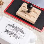 Personalised Engraved Leaf Flower Chicken Nest Farmer Market Wooden Egg Carton Stamp with Handle and Text Birthday Gift for Family Friend