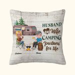Henkilökohtainen aviomies ja vaimo Camping Partners for Life heittää tyynyn kansi Camping lahja pariskunnalle Wife Home Decoration