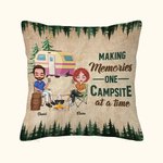 Personalised Making Memories One Campsite At A Time Throw Pillow Cover Christmas Birthday Gift for Camping Lover Home Sofa Decor