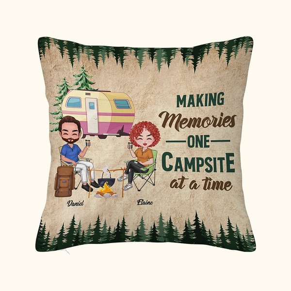 Making Memories Campsite Throw Pillow Cover
