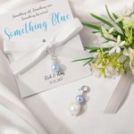 Personalizado Azul Perla de Agua Dulce Plata de Ley Algo Azul Charm for Bridal Shoes Bouquet Garter Wedding Gown Accessory