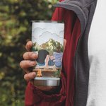Henkilökohtainen Perhe ja koirat Mennään leirintäalueelle lainaus 20oz Tumbler kuumille ja kylmille juomille Suuri lahja syntymäpäivälahjaksi perheelle