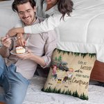 Henkilökohtainen Life Is Better When You're Camping Throw Pillow Cover Syntymäpäivä Anniversary Gift for Camping Couple Lover Sofa Decor