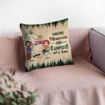 Personalised Making Memories One Campsite At A Time Throw Pillow Cover Christmas Birthday Gift for Camping Lover Home Sofa Decor