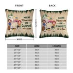 Personalised Making Memories One Campsite At A Time Throw Pillow Cover Christmas Birthday Gift for Camping Lover Home Sofa Decor