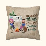 Personalisierte Ehemann und Frau Camping Partner für das Leben Throw Kissenbezug Geschenk für Camping Paar Wohnzimmer Dekoration