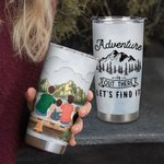 Personalisierte Familie Abenteuer ist da draußen finden wir es Camping Zitate 20oz Tumbler Urlaub für den täglichen Gebrauch Familie Geburtstag Gesche