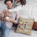 Henkilökohtainen Life Is Better When You're Camping Throw Pillow Cover Syntymäpäivä Anniversary Gift for Camping Couple Bedroom Decor