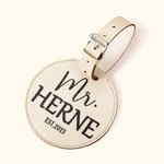 Personalized Set of 2 Hidden Address Slot Luggage Tags for Bride and Groom Couple Wedding Anniversary Gift Valentine's Day Gift Honeymoon Gift