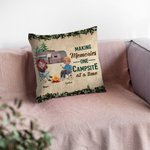 Personalized Making Memories One Campsite At A Time Throw Pillow Cover Birthday Anniversary Gift for Camping Couple Home Decoration
