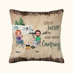 Henkilökohtainen Life Is Better When You're Camping Throw Pillow Cover Syntymäpäivä Anniversary Gift for Camping Couple Home Decoration