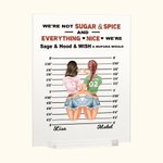 Henkilökohtainen Emme ole sokeria ja maustetta ja kaikkea kivaa Olemme Sage ja Hood ja toivoa Mufuka olisi akryyli plaketti Besties lahja