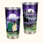 Henkilökohtainen Camping lainausmerkit Perhe lemmikkieläinten kanssa Camping 20oz Tumbler kuumille ja kylmille juomille Vuosipäivä lahja Syntymäpäivälahja lahja