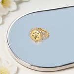 Bague personnalisée avec nom gravé en Zircons Bouquet de fleurs de naissance Bijoux pour femme Cadeau d'anniversaire pour maman grand-mère