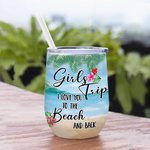 Vaso de vino personalizado I Love You To The Beach And Back 12oz para vino café cócteles cava Regalo para las mejores amigas