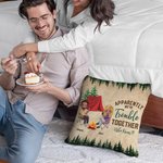 Henkilökohtainen Ilmeisesti olemme ongelmia yhdessä Kuka tiesi heittää tyynyn kansi Camping lahja pariskunnalle Kodin sisustus