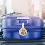 Personalized Set of 2 Hidden Address Slot Luggage Tags for Bride and Groom Couple Wedding Anniversary Gift Valentine's Day Gift Honeymoon Gift