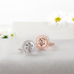 Bague personnalisée avec nom gravé en Zircons Bouquet de fleurs de naissance Bijoux pour femme Cadeau d'anniversaire pour maman grand-mère