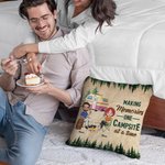Personalised Making Memories One Campsite At A Time Throw Pillow Cover Christmas Birthday Gift for Camping Lover Home Sofa Decor