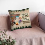 Personalisierte Let's Sit By The Campfire And Watch People Park Their Campers Throw Pillow Cover Gift for Camping Couple Home Decoration