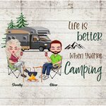 Personalized Life Is Better When You're Camping Throw Pillow Cover Birthday Valentine's Day Gift for Camping Couple Home Decoration