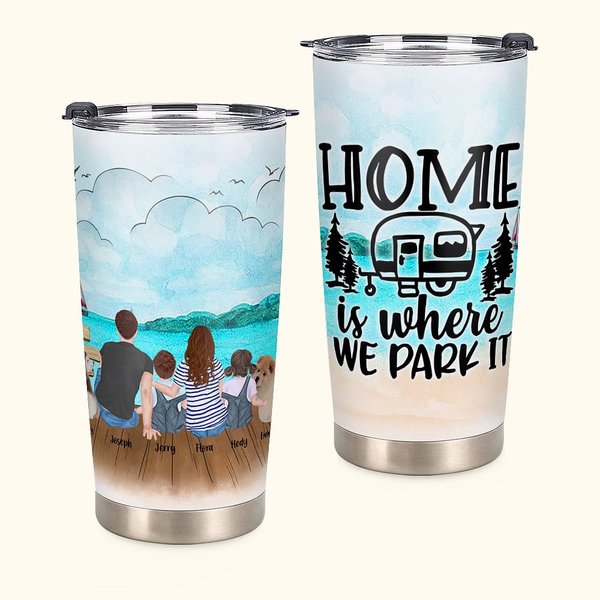 Personnalisé Sea We Park Camping Quotes Family with Pets 20oz Tumbler for Daily Use Birthday Gift Anniversary Gift