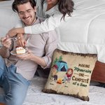Henkilökohtainen Making Memories One Campsite At A Time heittää tyynyn kansi Camping Couple lahja Home Decoration