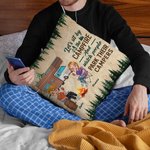 Personalisierte Let's Sit By The Campfire And Watch People Park Their Campers Throw Pillow Cover Gift for Camping Couple Home Decoration