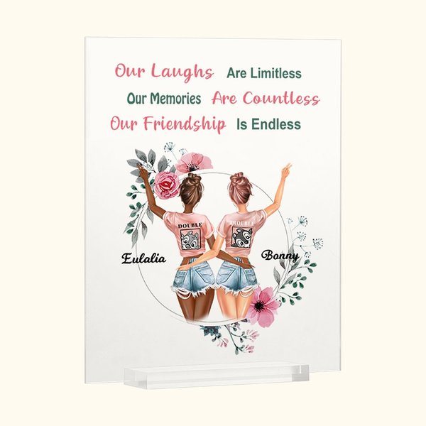 Personalised Our Laughs Are Limitless Our Memories Are Countless Our Friendship Is Endless Acrylic Plaque Best Friend Gift Acrylic Decoration