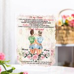 Henkilökohtaiset kukat Kiitos seisoo minun puolella akryyli plaketti Besties lahja Desk Ornamentti