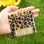 Personalized Sunflower Leopard Glitter Fashional Beaded Retractable Badge Reel And Buddy Gift for Medical Staff