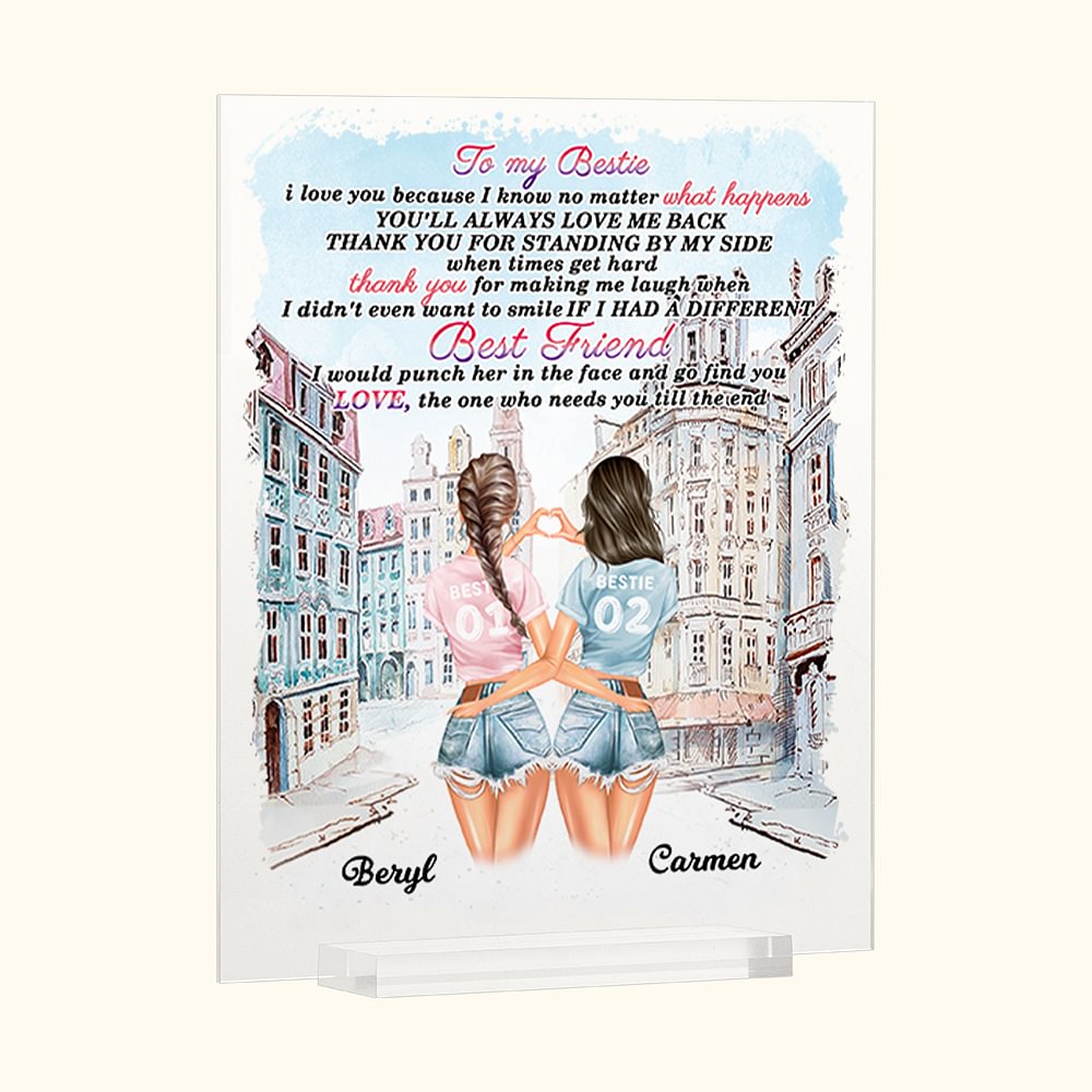 Plaque acrylique personnalisée Thank You for Making Me Laugh Cadeau du meilleur ami Ornement de bureau