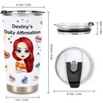 Gepersonaliseerde Dagelijkse Affirmatie Woorden 20oz Tumbler Verjaardag Gift Terug naar School Gift voor warme en koude dranken