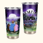Personalized Camping Partners Family with Pets 20oz Tumbler for Hot and Cold Drinks Birthday Gift