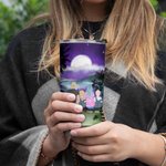 Personliga campingcitat Familj med husdjur Månsken Camping 20oz Tumbler för varma och kalla drycker