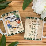Tasse en céramique blanche personnalisée Baby Let's Go Camping Forest Travel Cadeau pour couple Anniversaire Cadeau de mariage