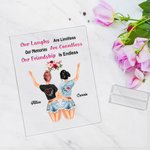 Henkilökohtainen Naurumme ovat rajattomat muistomme ovat lukemattomat Ystävyytemme on loputon Akryyli Plaque Desk Ornamentti Lahja Parhaat ystävät