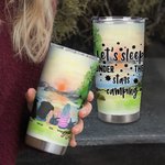 Henkilökohtainen Camping lainausmerkit Anna meidän nukkua tähtien alla perhe lemmikkieläinten kanssa 20oz Tumbler kuumille ja kylmille juomille