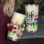 Henkilökohtainen elämä on parempaa perheen kanssa Camping lainausmerkit 20oz Tumbler päivittäiseen käyttöön