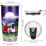 Personlig äventyrscampingfamilj med husdjur 20oz dricksglas för varma och kalla drycker