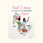 Henkilökohtainen Soul Sisters Ei sisaret veren, mutta sisaret sydämen akryyli Plaque Ystävyys lahja House Decoration