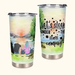 Henkilökohtainen Camping lainausmerkit Anna meidän nukkua tähtien alla perhe lemmikkieläinten kanssa 20oz Tumbler kuumille ja kylmille juomille