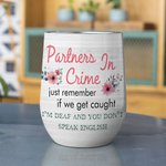 Henkilökohtainen Olemme Best Friend Bestie Partners In Crime Wine Tumbler Ystävä Syntymäpäivä lahja