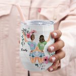 Personalized Our Friendship Is Endless Bestie Bst Friend Quote Wine Tumbler Birthday Gift