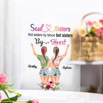 Henkilökohtainen Soul Sisters Ei sisaret veren, mutta sisaret sydämen akryyli Plaque Ystävyys lahja akryyli koristelu